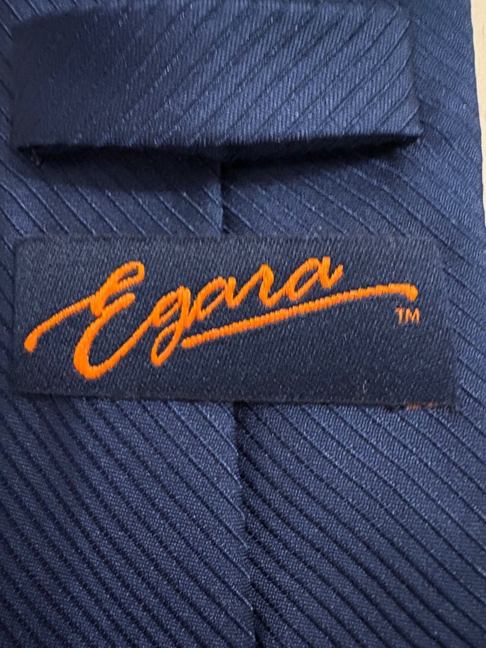 Egara Men's Navy Blue Skinny Necktie 2.5” Solid Ribbed Textured